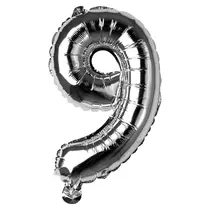 BALAO METALIZADO PRATA 35CMX23CM N° 9