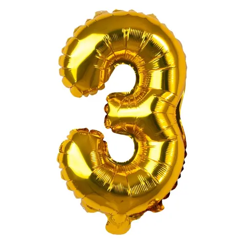 BALAO METALIZADO DOURADO 35CMX23CM N° 3