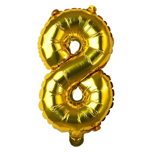 BALAO METALIZADO DOURADO 35CMX23CM N° 8