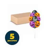 BALAO DECORADO 12 10 UN HALLOWEEN SORTIDO 5 PCT
