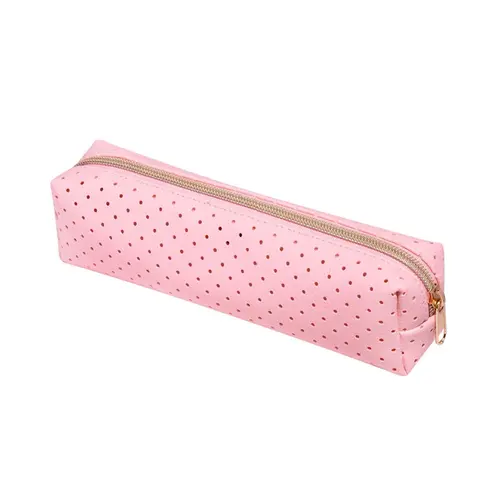 Estojo Com 1 Zíper Perfurado Rosa Pastel Brw