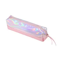Estojo Com 1 Zíper Holográfico Rosa Claro Brw