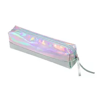 Estojo Com 1 Zíper Holográfico Verde Água Brw