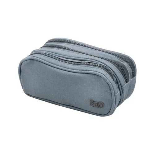 Estojo Com 3 Zíper Nylon Jeans Cinza Brw