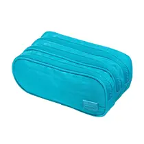 Estojo Com 3 Zíper Nylon Verde Agua Brw