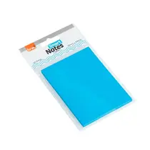 Bloco Recado Adesivo Removível 76mm X 102mm Azul Neon Com 50 Folhas