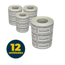 ETIQUETA ADESIVA USO MANUAL VALIDADE ALIMENTO C/400 ET 25MMX40MM 12 RL
