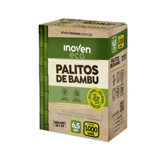 PALITO DENTE BAMBU 1000 UN INOVEN ECO