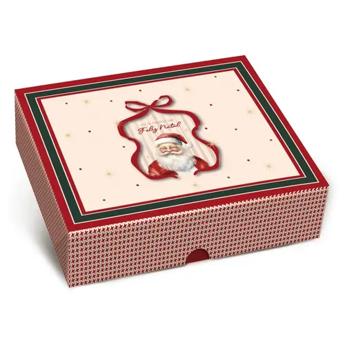 Caixa Presente Retangular c/ Tampa e Fundo P 17CMX4,5CMX13,5CM Cromus Charm Natalino