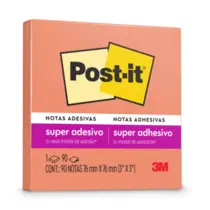BLOCO RECADO ADESIVO REMOVIVEL 076MMX076MM POST-IT 090FL DAMASCO 12 UN