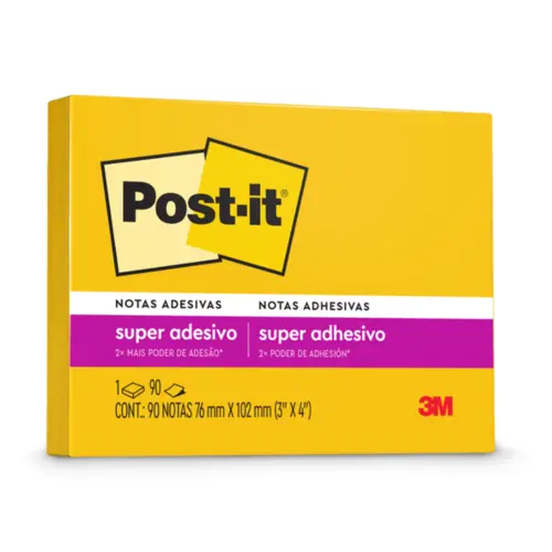 Bloco Adesivo Removivel 076MMX102MM 90FL Amarelo Sol POST-IT