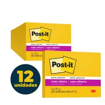 BLOCO RECADO ADESIVO REMOVIVEL 076MMX102MM POST-IT 090FL AMARELO SOL 12 UN