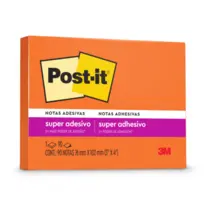 BLOCO RECADO ADESIVO REMOVIVEL 076MMX102MM POST-IT 090FL LARANJA NEON 12 UN