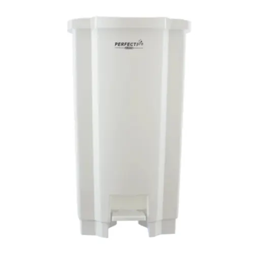 Cesto de Lixo Plástico com Pedal 100 Litros Perfect Pro Branco