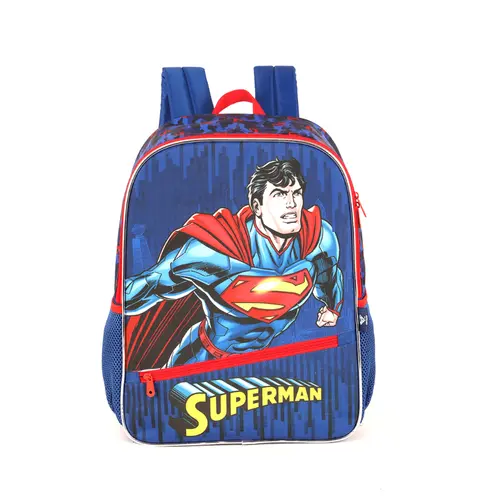 Mochila Infantil Sem Rodas Luxcel Super Homem Azul IS42261SM