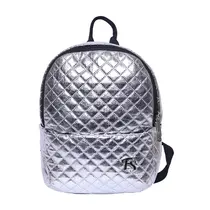 Mochila Feminina Jovem s/ Roda G Fiorella Sotti Vinil Metal Matelasse