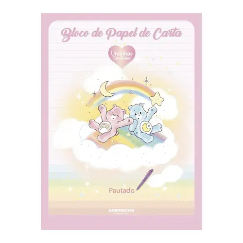 Papel de Carta Bloco 179x241mm Animativa 50 Folhas Ursinhos Carinhosos