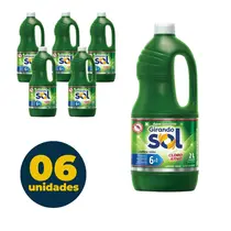 Alvejante Água Sanitária 2L Cloro Ativo Girando Sol com 6 Unidades