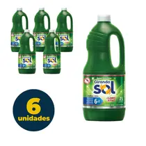 Alvejante Água Sanitária 2L Cloro Ativo Girando Sol com 6 Unidades