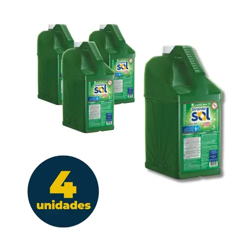 Alvejante Água Sanitária Girando Sol Limpeza Total 5L 4 Unidades