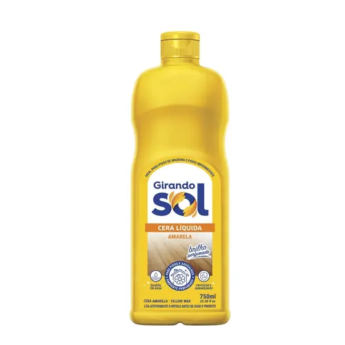 Cera Liquida para Piso Girando Sol Amarela 750ml