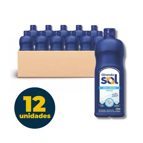 Cera Liquida para Piso Girando Sol Incolor 750ml Caixa com 12 Unidades