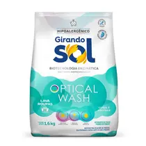 Lava Roupas Sabão em Pó 1,6KG Sachê Azul Hipoalérgico Girando Sol