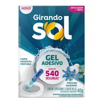 Aparelho + Refil Gel Adesivo Sanitário 40g Frescor Marinho Girando Sol
