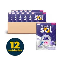 GEL SANITARIO ADESIVO 40G GIRANDO SOL APARELHO + REFIL FRESCOR LAVANDA FRESCA 12 UN