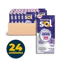 PASTILHA SANITARIA ADESIVA 9G 3UN GIRANDO SOL LAVANDA FRESCA 24 UN