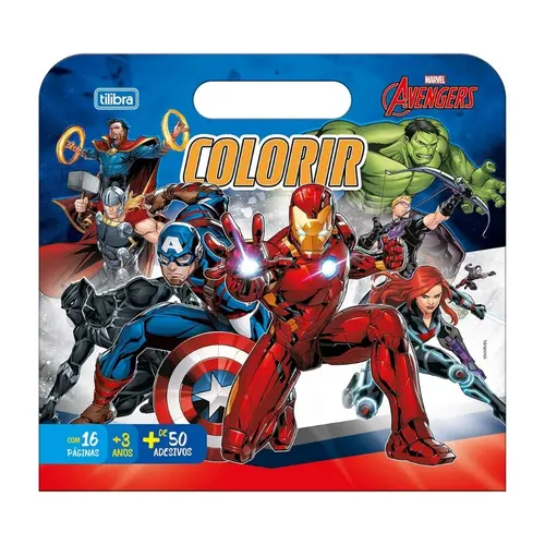 Folhas para Colorir Maleta c/ Adesivo Avengers Tilibra