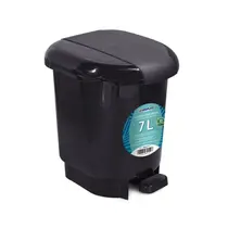 Cesto de Lixo Plástico com Pedal 07 Litros Preto Arqplast
