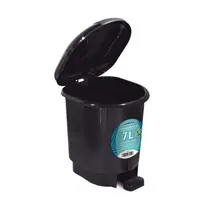 Cesto de Lixo Plástico com Pedal 07 Litros Preto Arqplast
