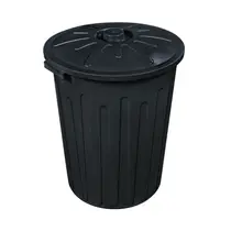 Cesto de Lixo Plástico Redondo 65 Litros Preto Arqplast