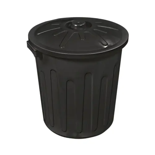 Cesto de Lixo Plástico Redondo 30 Litros Preto Arqplast