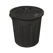 Cesto de Lixo Plástico Redondo 30 Litros Preto Arqplast