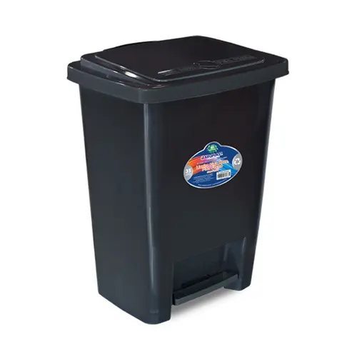 Cesto de Lixo Plástico com Pedal 35 Litros Preto Arqplast
