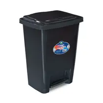 Cesto de Lixo Plástico com Pedal 35 Litros Preto Arqplast
