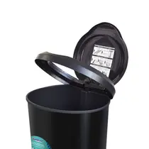Cesto de Lixo Plástico com Pedal Borda Trava Saco 45 Litros Preto Arqplast