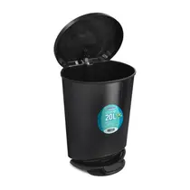 Cesto de Lixo Plástico com Pedal 20 Litros Preto Arqplast