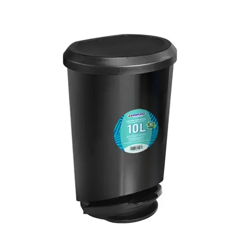 Cesto de Lixo Plástico com Pedal 10 Litros Preto Arqplast