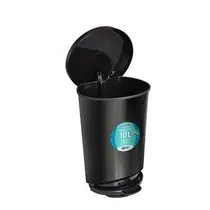 Cesto de Lixo Plástico com Pedal 10 Litros Preto Arqplast