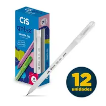 CANETA GEL 0.8MM CIS GELYX PASTEL BRANCA 12 UN