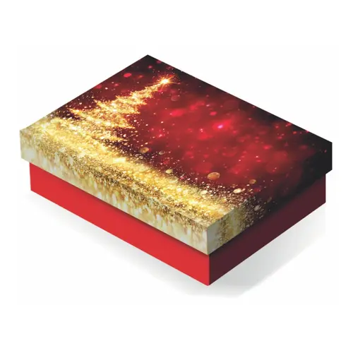 Caixa Presente Duplex Retangular M 30CMX20CMX9CM Natal - 31054