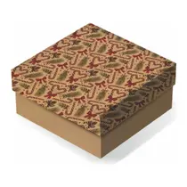 Caixa Presente Duplex P 14CMX14CMX8CM Kraft Natal Uriarte - 31178