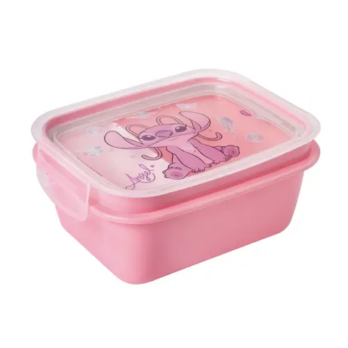 Marmita Plástica Trava Divisória 650ml Stitch Angel