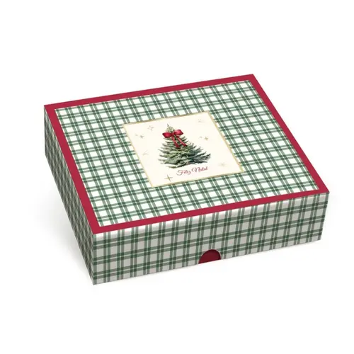 Caixa Presente Retangular Tampa e Fundo Cromus Pinheiro 17x4,5x13,5cm