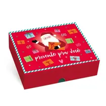 Caixa Presente Retangular c/ Tampa e Fundo M 25CMX5CMX20CM Presentes Natal Cromus