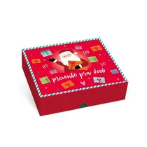 Caixa Presente Retangular M Tampa e Fundo Cromus Presentes Natal 25x5x20cm