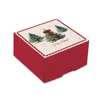 Caixa Presente Quadrada Mini M 9,5CMX9,5CMX4CM Pinheiro Cromus